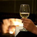 Fireplace with Wineglass